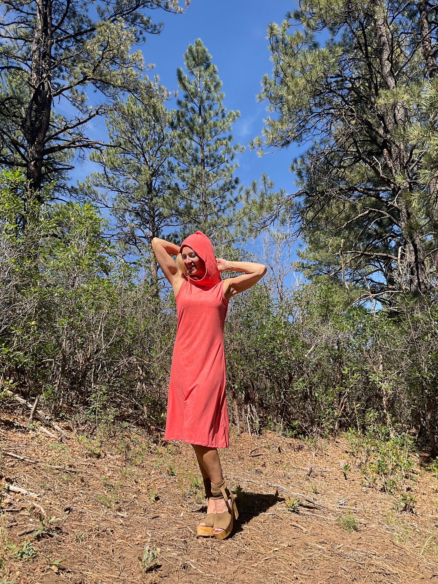 Liz Dress in Coral Plush