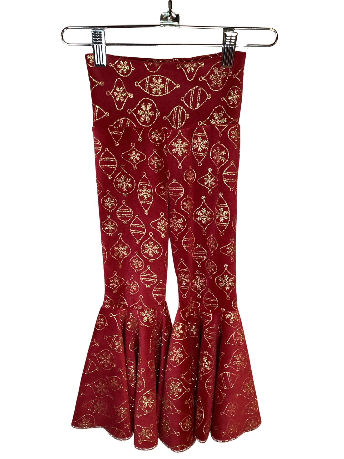 Lil Daisy Bell Pants in Christmas Velvet