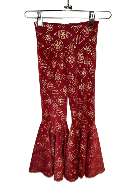 Lil Daisy Bell Pants in Christmas Velvet