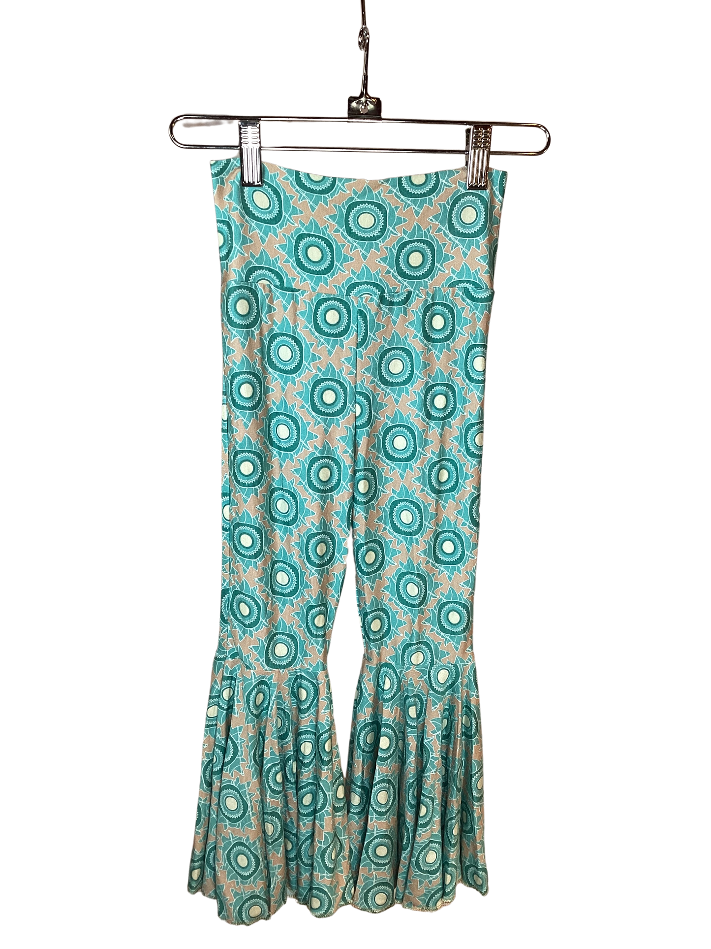 Lil Daisy Bell Pants in Aqua Mandala